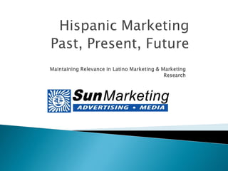 Hispanic Marketing
Past, Present, Future
 