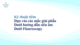 Kỹ thuật tiêm
Dựa vào các mốc giải phẫu
Dưới hướng dẫn siêu âm
Dưới Flouroscopy
 