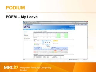 PODIUM Manpower Resource Computing Limited POEM – My Leave 