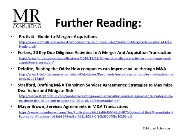MRC Technology M&amp;A Transactions &amp; Transitional Services