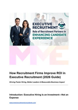 How Recruitment Firms Improve ROI in Executive Recruitment (2026 Guide ...