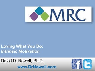 Loving What You Do:
Intrinsic Motivation
David D. Nowell, Ph.D.
www.DrNowell.com
 