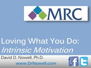 Loving What You Do: 
Intrinsic Motivation 
David D. Nowell, Ph.D. 
www.DrNowell.com 
 