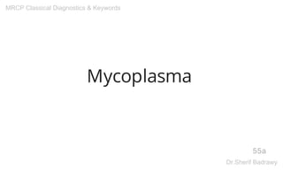 Mycoplasma
55a
MRCP Classical Diagnostics & Keywords
Dr.Sherif Badrawy
 