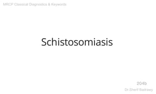Schistosomiasis
204b
MRCP Classical Diagnostics & Keywords
Dr.Sherif Badrawy
 