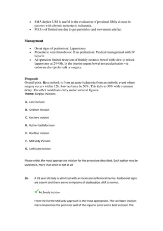 MRCS preparation eMrcs questions surgery | PDF