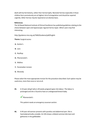 MRCS preparation eMrcs questions surgery | PDF
