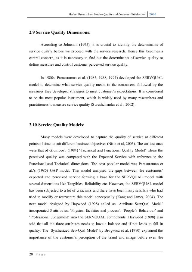thesis about service quality