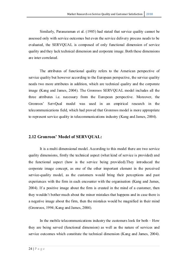 Dissertation review service quality and customer satisfaction