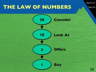THE LAW OF NUMBERS 30 Appears on  Page 216 1 3 10 Consider Look At Offers Buy 