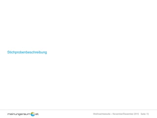 Seite 15Weihnachtsstudie – November/Dezember 2015
Stichprobenbeschreibung
 