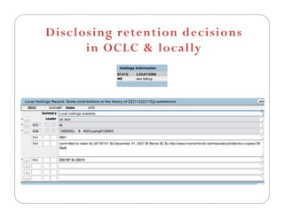 Using date in collaboration: Experiences from the Maine Shared Collections Strategy