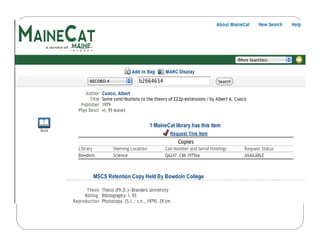 Using date in collaboration: Experiences from the Maine Shared Collections Strategy