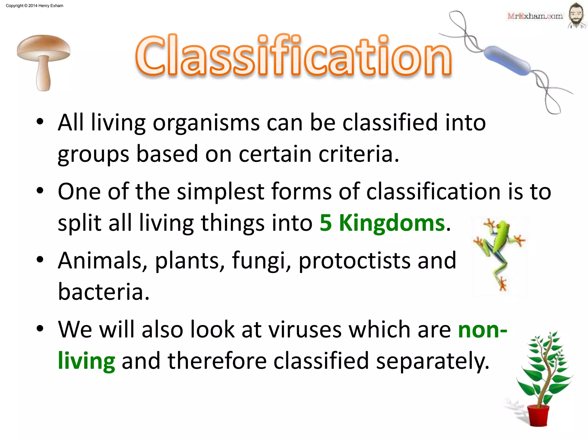 Mr exham igcse classification pptx