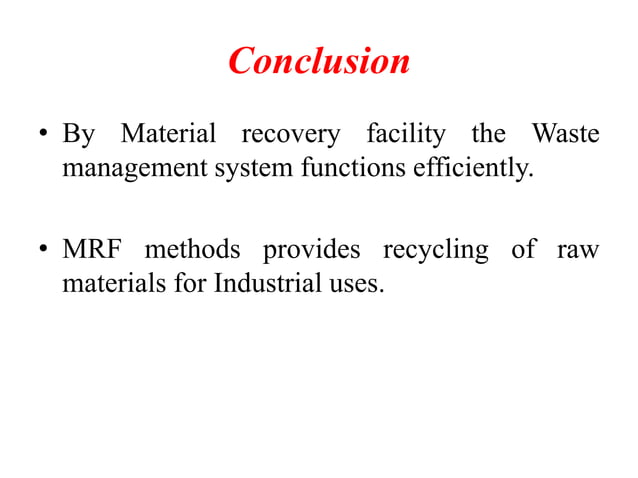 Material Recovery Facility | PPTX