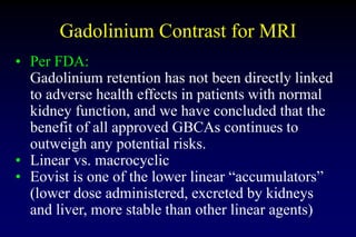 Gadolinium Risks Radiology Basics | PPTX
