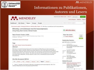 Informationen zu Publikationen,
           Autoren und Lesern
 