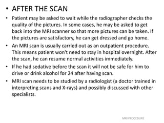 MRI Procedure and Preparation | PPTX