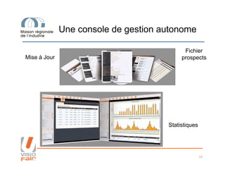 Une console de gestion autonome
Mise à Jour
Fichier
prospects
15
Statistiques
 