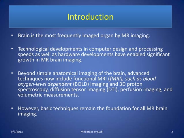MRI Procedure of Brain | PPTX