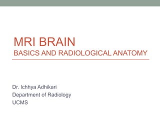Comprehensive MRI Brain Imaging: Basics and Radiological Anatomy ...