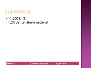 Superficie:	11.300 km21.2% del territorio nacional.