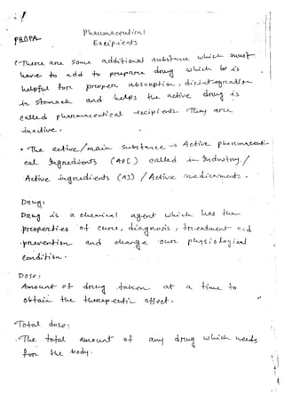 Pharmaceutical excipient and its types