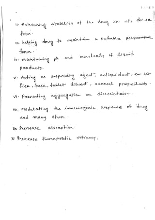 Pharmaceutical excipient and its types