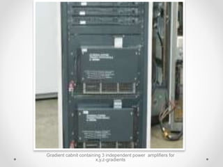 Gradient cabnit containing 3 independent power amplifiers for
x,y,z-gradients
 