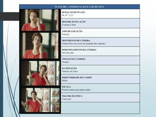 PLANO 008 – COMERCIAL BANCA DE REVISTA
DURAÇÃO DO PLANO
De 16’’ a 21’’
DESCRIÇÃO DA AÇÃO
Continua a falar
TIPO DE LOCAÇÃO
Externa;
MOVIMENTO DE CÂMERA
Câmera fixa com zoom out (quando fala: ligando)
POSICIONAMENTO DA CÂMERA
Nível do olho
ÂNGULO DA CÂMERA
Normal
ILUMINAÇÃO
Natural; sol; fraco
PROFUNDIDADE DE CAMPO
Média
ESCALA
Primeiro plano para plano médio
TRANSIÇÃO ÓTICA
Corte seco
 