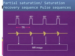 Partial saturation/ Saturation
recovery sequence Pulse sequences
 