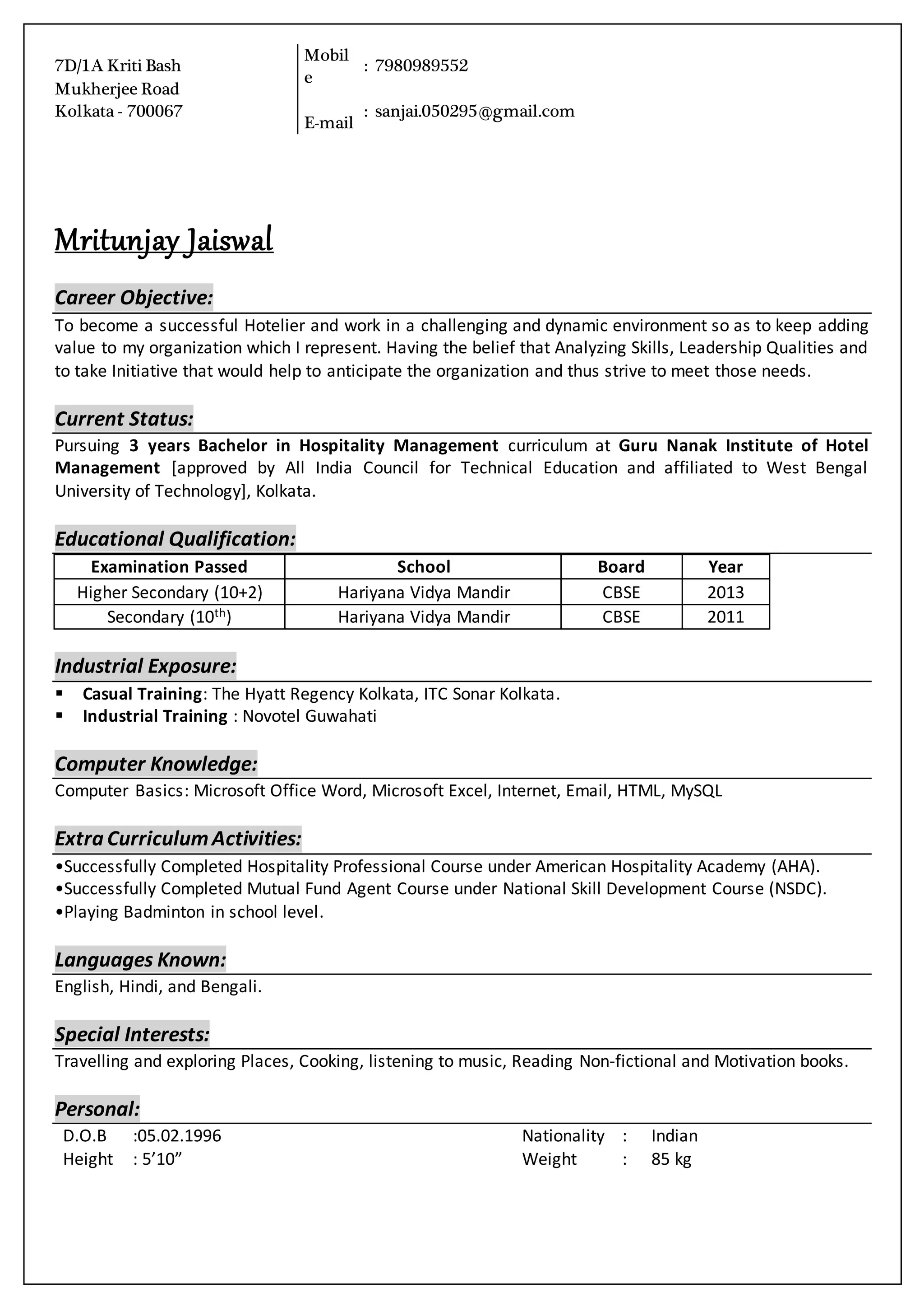 Mritunjay Jaiswal CV PDF hotel-operation-mobile-application-soraso-by-smart-finder