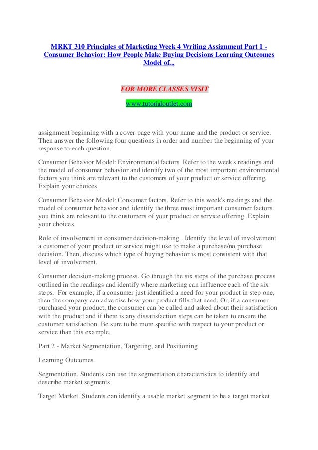 Assignment writing marketing order