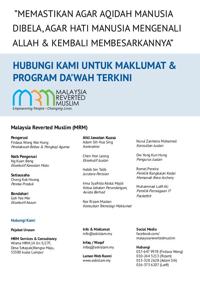 Profile Malaysia Reverted Muslim (MRM)