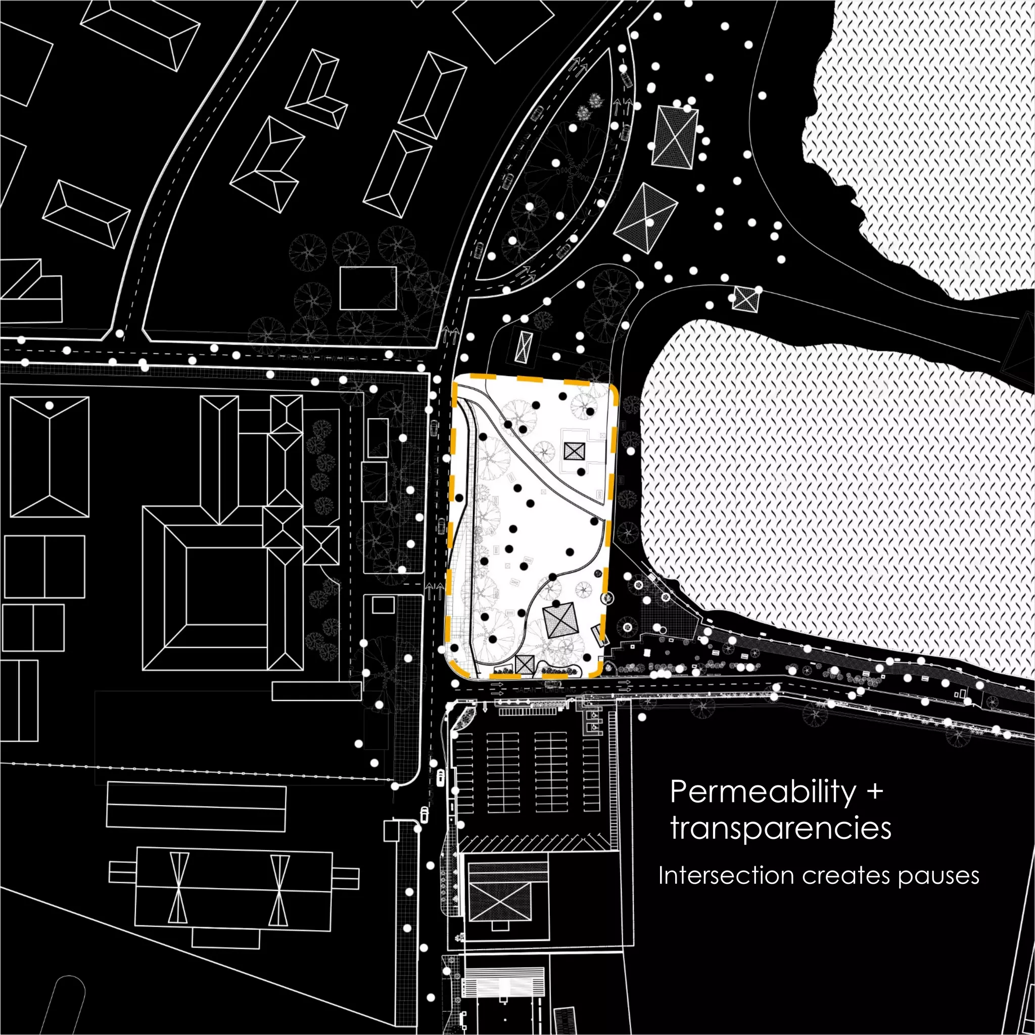 Permeability +
transparencies
Intersection creates pauses
 