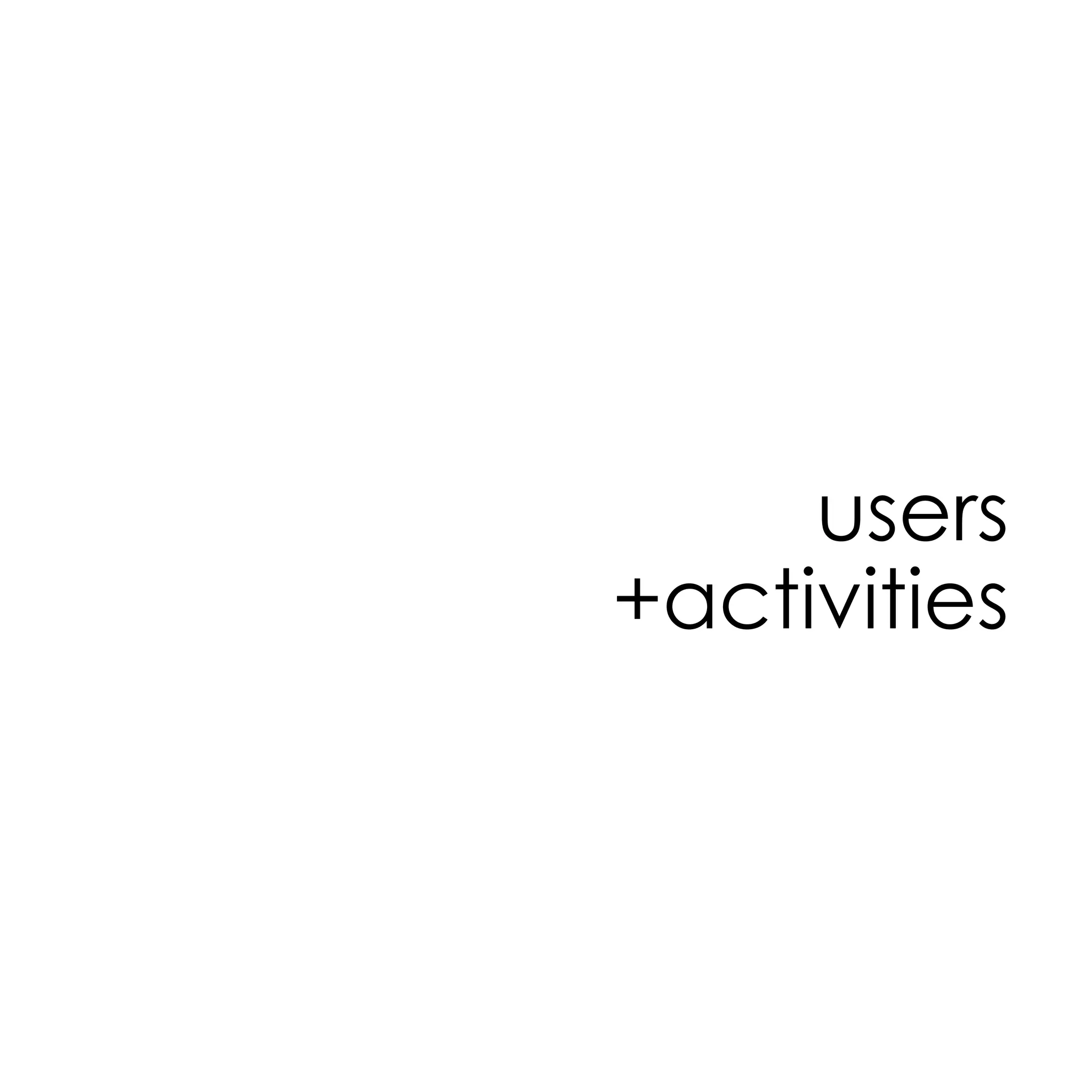 users
+activities
 