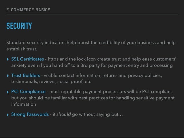 E-Commerce Basics