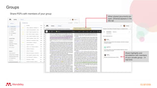 Share PDFs with members of your group
Groups
Charlie
When shared documents are
open, [Shared] appears in the
title tab
Share highlights and
annotations with members
of your private group – in
real time
 