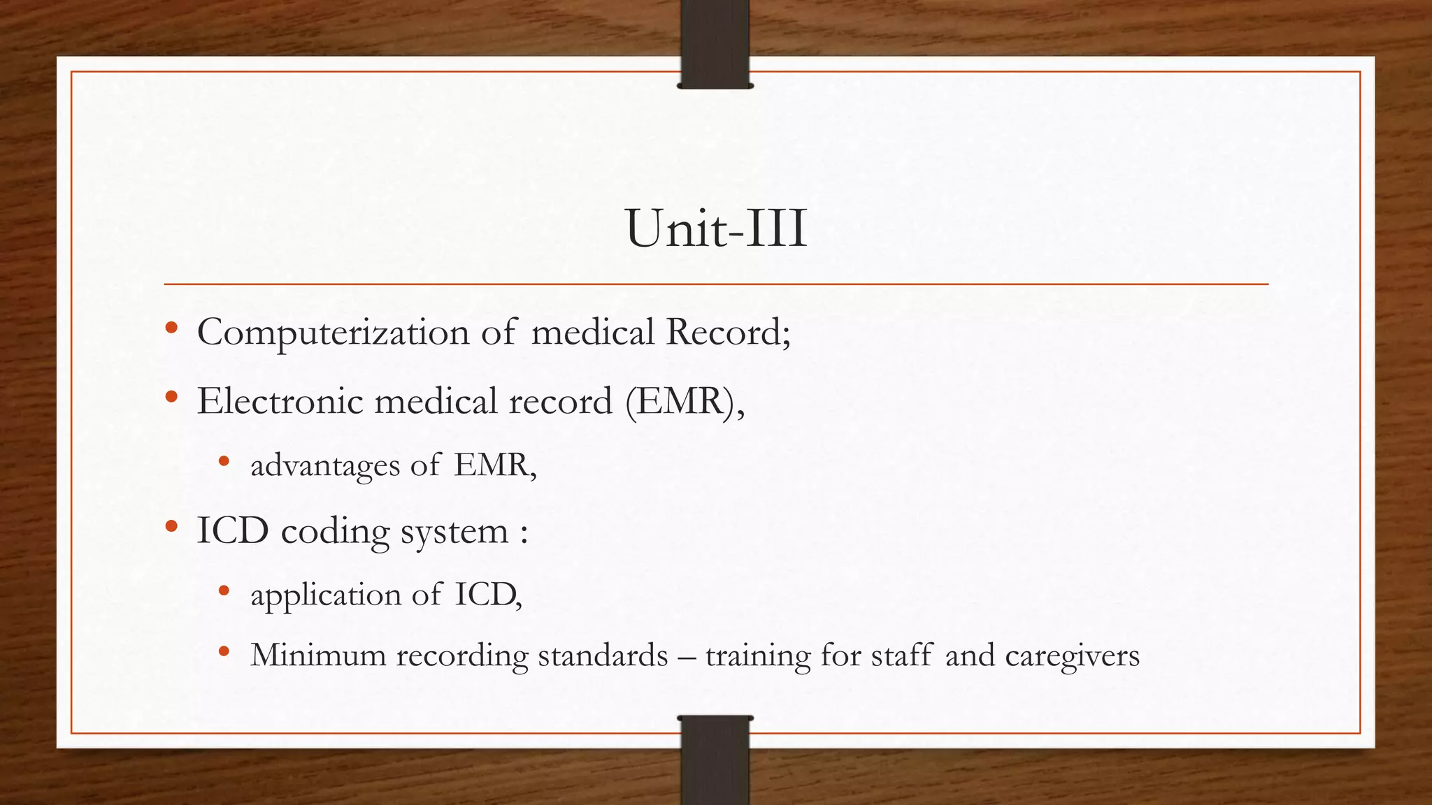 EMR ICD Coding and training for staff of medical records | PPT