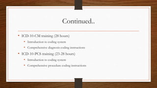 EMR ICD Coding and training for staff of medical records | PPTX