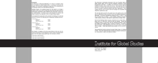 Program:                                                                       The University is particularly interested in the use of garden walls to
The University of Wisconsin-Milwaukee is in need of a program center           define exterior space, and to recall the cloistered courtyards of other
for the Institute for Global Studies (IGS). In electing to concretize this     distinguished universities. In addition, the University received separate
program, the University is signaling the importance of its commitment to       funding to include a water feature for the site. They would also like the
an education rooted in an international perspective.                           designers to consider trellis-roof elements with at least two side open to
                                                                               the air to provide a protected outdoor path where appropriate. Land-
Building Program: The building program for this project is to design a         scaping elements such as berms and level changes are acceptable and
program center for the IGS on university owned land that will provide an       should be considered as well.
environment conductive to both reflection and community in all its vari-
ous manifestations. It will also serve as the location for seminars and        The site that will be used for the project site is the garden area to the
study in pursuit of the Bachelor of Arts in Global Studies degree.             west of UWM Alumni House located at 3230 East Kenwood Boulavard in
                                                                               Milwaukee. The area for development measures 240’-0” x 320’-0”. This
To accomplish the production of this machine for thinking, the university
                                                                               Site is located close to campus. As the designer, allowed to accept of
elected to construct the following three independent building elements:
                                                                               modify existing context to meet specific requirements of design intent.
- Meeting Center #1
             Meeting Room                     450 NSF
             Kitchenette                      150 NSF                          Each of the Meeting Centers may be conceived of as a linear form, a
             Women’s and Men’s toilets        300 NSF                          planar form of a solid form. Only flat roofs are allowed. Overall Site
- Meeting Center #2                                                            modeling should be represented with the following limitations. Planes
             Meeting Room                     900 NSF                          are limited to the following sizes: 4’-0”x8’-0”, 8’-0”x8’-0”, 12’-0”x8’-0”,
             Kitchenette                      150 NSF
             Women’s and Men’s toilets        300 NSF                          and 12’-0”x12’0”. Linear elements can be 4’-0”, 6’-0”, 8’-0”, 12’-0”, and
                                                                               18’-0” in length. These linear elemnts can be either 12”x12” or 6”x6” in
- Meeting Center #3
             Meeting Room                     1350 NSF                         section.
             Kitchenette                       150 NSF
             Women’s and Men’s toilets         300 NSF
                                                                               They ask that the primary structure be heavy timber, steel, or a mixture
                                                                               of both. They also request that the enclosure be precast concrete pan-
Site Program: In addition to the three built artifacts on the site, the Uni-
                                                                               els, metal panels, or glass and alluinum mullions.
versity is interested in the development of three clearly articulated space
types that will support group gatherings and meetings as follows:
- Exterior Space for intimate gatherings

- Exterior Space for small group gatherings

- Exterior Space for large group gatherings




                                                                               Institute for Global Studies
                                                                               Professor Gil Snyder
                                                                               Arch 200, Fall 2004
                                                                               Individual project




                                                                                                                                                             5
 