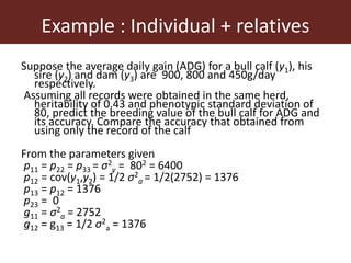 Improving accuracy by using information from relatives—The animal model