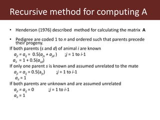 Improving accuracy by using information from relatives—The animal model