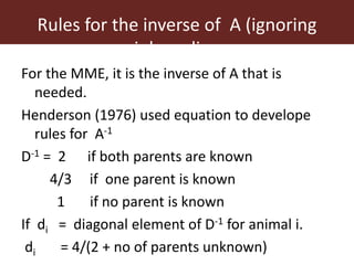 Improving accuracy by using information from relatives—The animal model