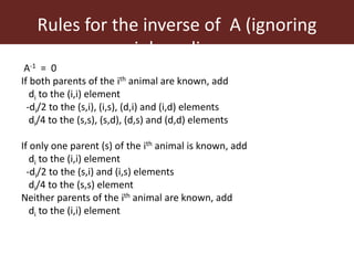 Improving accuracy by using information from relatives—The animal model