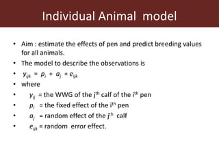 Improving accuracy by using information from relatives—The animal model
