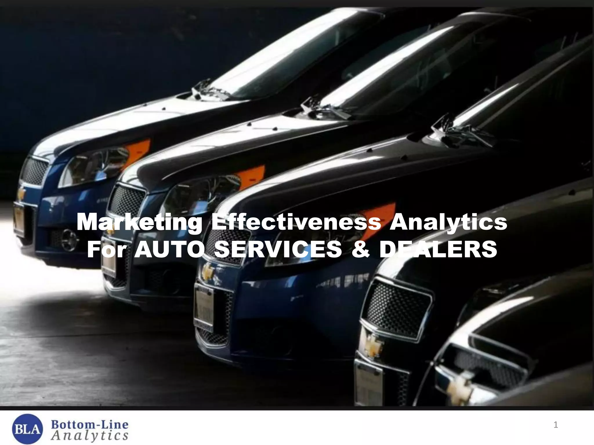 Marketing effectiveness analytics & ROI measurement for Auto Services