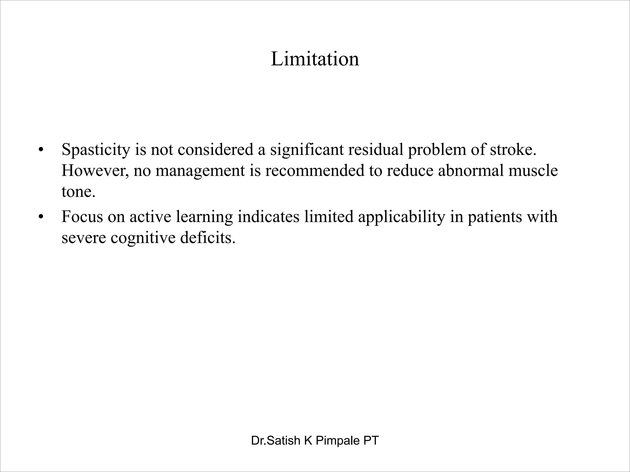 Spacicity Problem Motor relearning program | PDF