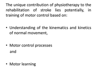 Motor Relearning Execercise Motor relearning Programme | PPTX
