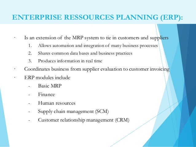 Mrp In Services Amp Erp